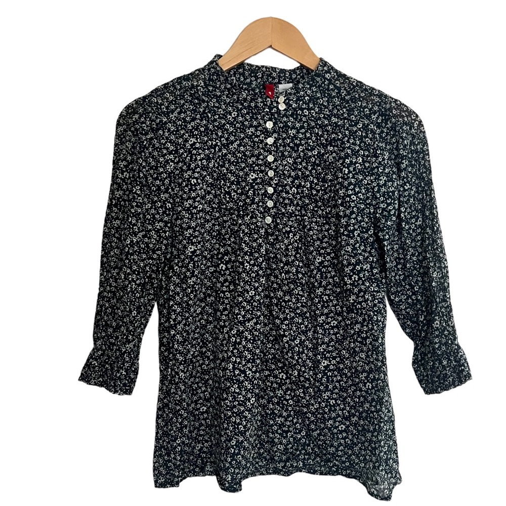 H&M Size 4 Blue Floral Blouse